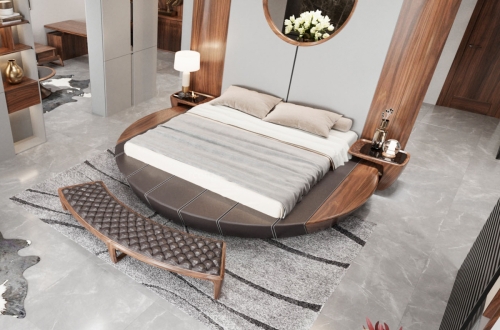 Táp đuôi giường gỗ óc chó mẫu 08