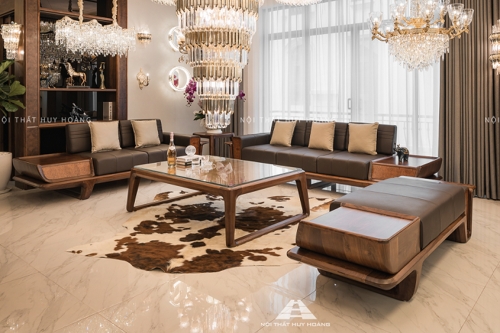 Bàn trà gỗ óc chó mẫu 02