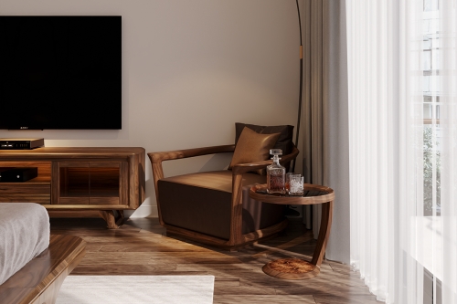 Ghế thư giãn gỗ óc chó mẫu 05