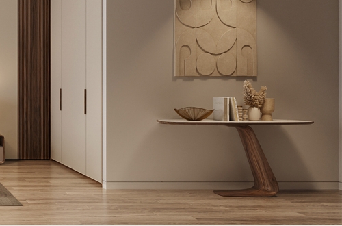 Bàn decor gỗ óc chó mẫu 12