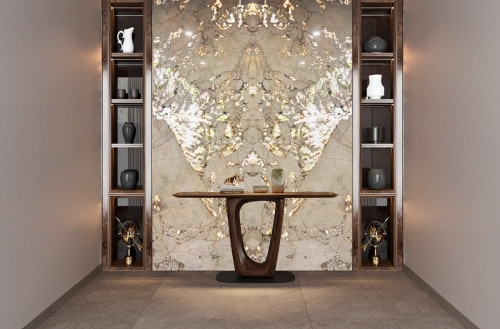 Bàn decor gỗ óc chó mẫu 18