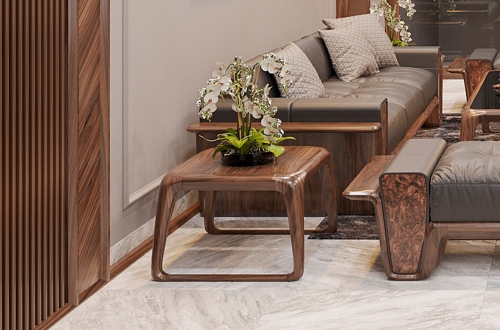 Bàn decor gỗ óc chó mẫu 06