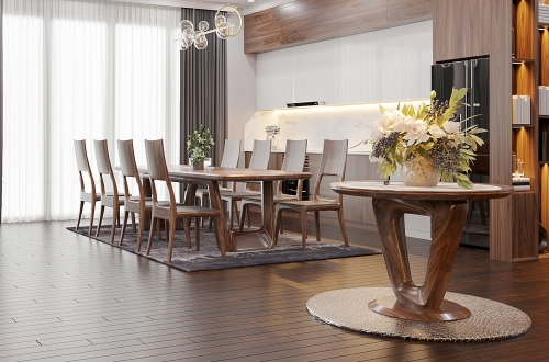 Bàn decor gỗ óc chó mẫu 07