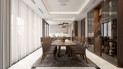 Bộ bàn ăn gỗ óc chó Savilon 11