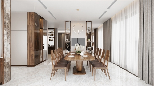 Bàn ăn gỗ óc chó đẹp Savilon 12