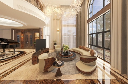 Sofa gỗ óc chó Avalon 19 dáng cong thời thượng