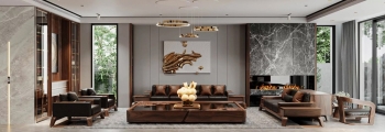 50+ mẫu thiết kế nội thất phòng khách gỗ óc chó đẹp