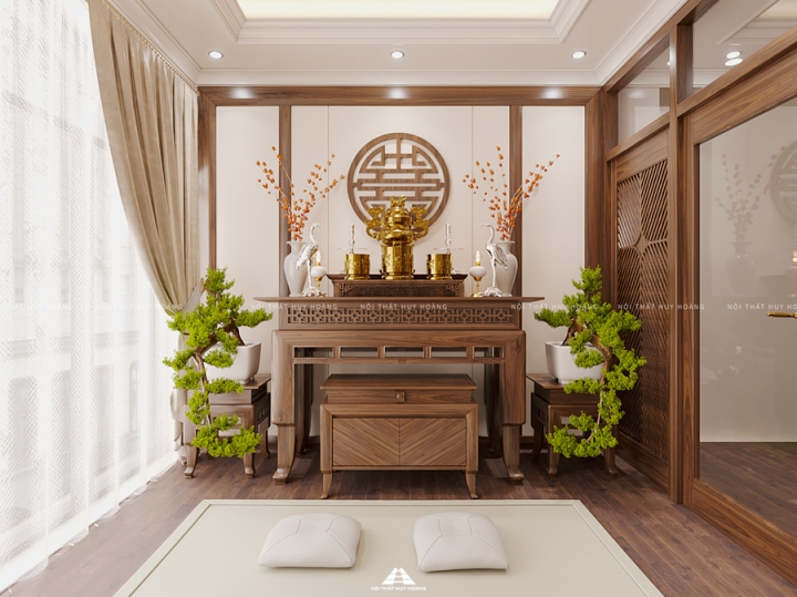 Bàn thờ gỗ óc chó