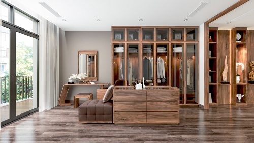 Tủ quần áo gỗ óc chó TQA-09