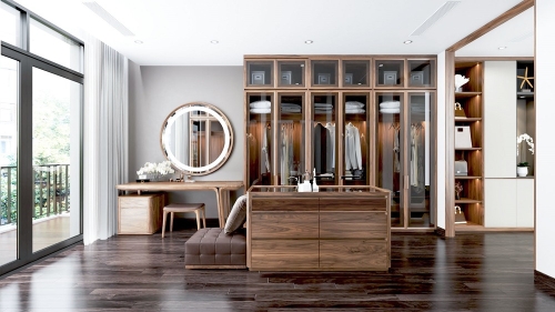 Tủ quần áo gỗ óc chó TQA-14