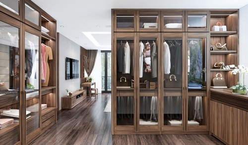 Tủ quần áo gỗ óc chó TQA-08