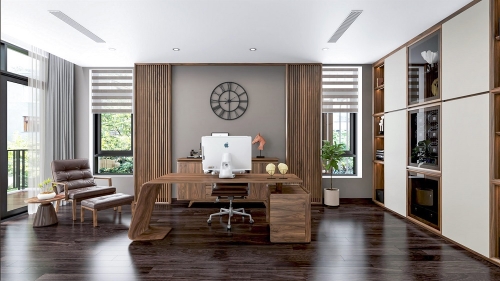 Bàn làm việc gỗ óc chó BLV-01