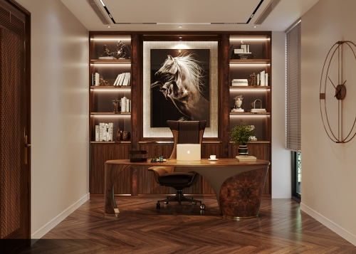 Bàn làm việc gỗ óc chó BLV-07