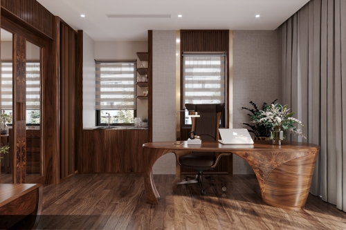 Bàn làm việc gỗ óc chó BLV-08