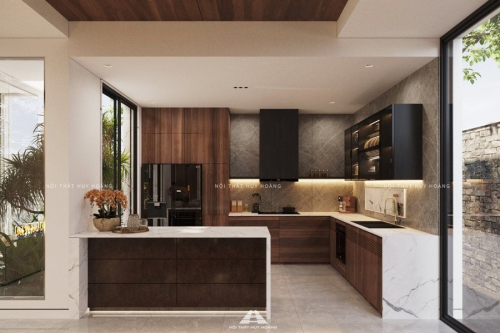 Tủ bếp gỗ óc chó TB-12