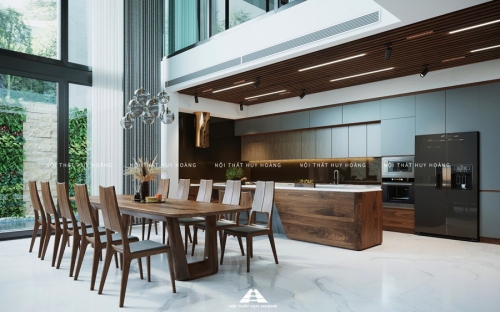 Tủ bếp gỗ óc chó TB-14