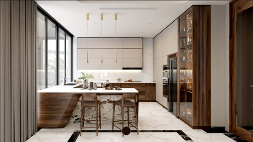 Tủ bếp gỗ óc chó TB-16