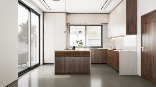 Tủ bếp gỗ óc chó TB-18