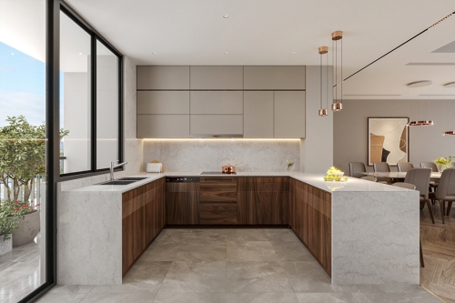 Tủ bếp gỗ óc chó TB-24