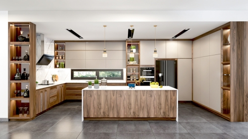 Tủ bếp gỗ óc chó TB-03