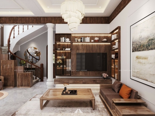 Tủ trang trí gỗ óc chó mẫu TPK-08