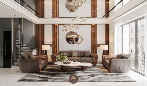 Sofa gỗ óc chó Avalon 43 hiện đại thiết kế đơn giản