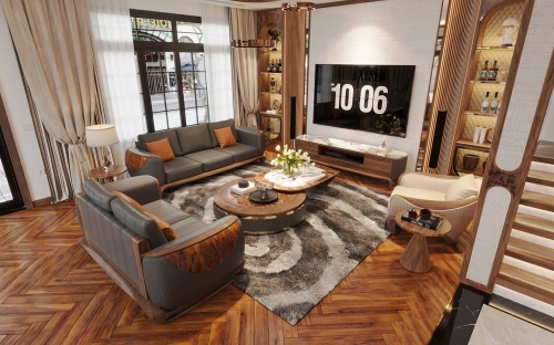 Sofa gỗ óc chó tự nhiên Avalon 09